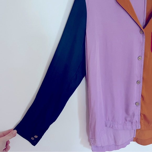 Farm Rio Colorblock Anthropologie Button Down Top - Picture 8 of 12